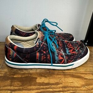 Twisted X by Hooey Women Lopers Southwestern Geometric Canvas Sneakers Aztec